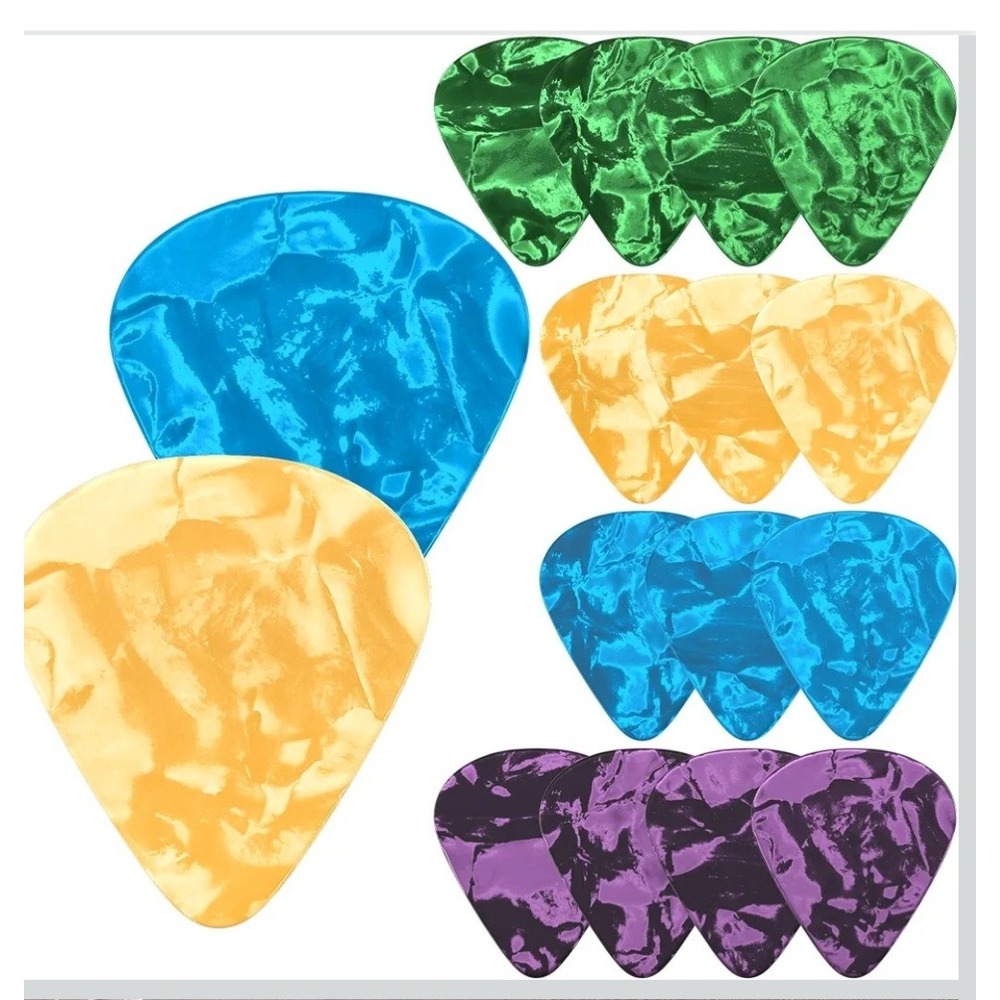 New Bee 16Pcs Celluloid Guitar Picks Set Assorted Colors 4 Thicknesses GP16